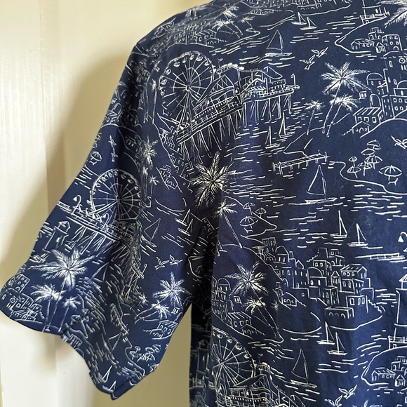 Old Navy Blue Patterned Men's Shirt, Large, EUC - Picture 3 of 7
